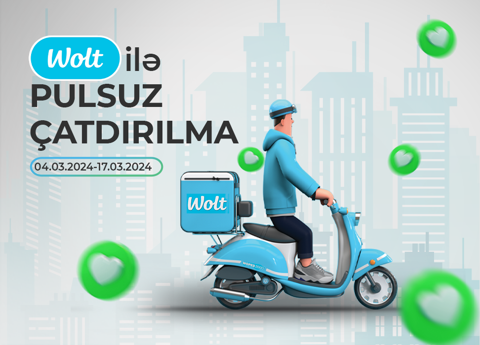 Wolt-dan PULSUZ ÇATDIRILMA